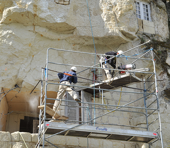 habitat troglodyte, travaux publics Panzoult, Indre-et-Loire (37)